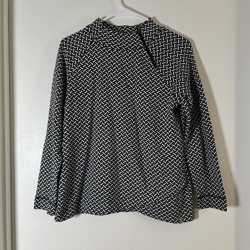 T by Talbots Athletic mock neck sweater athletic quarter zip size P S